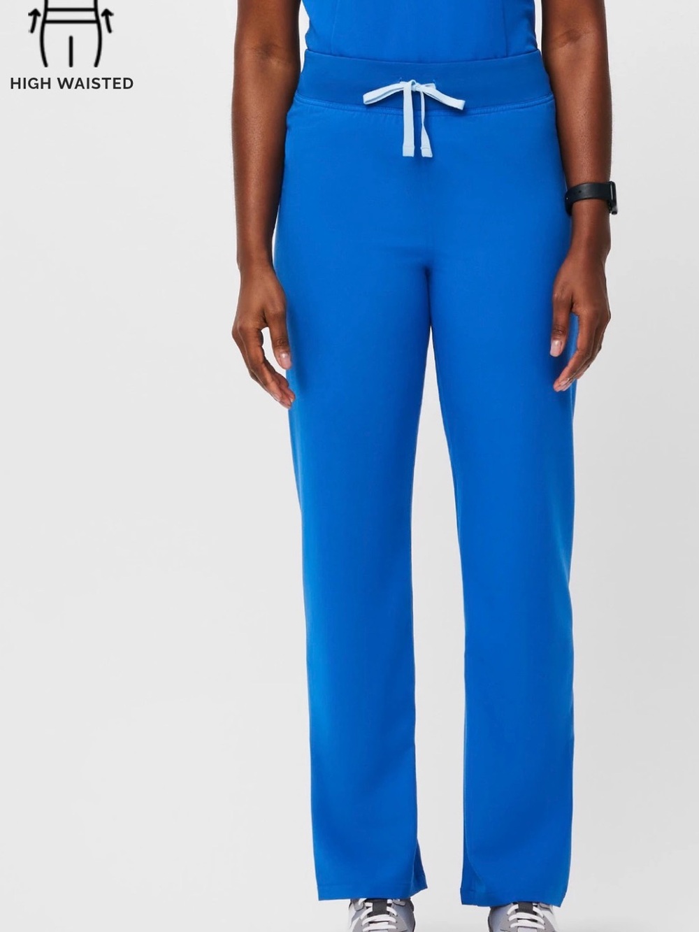 Figs Royal Blue High-Waisted Track Pants